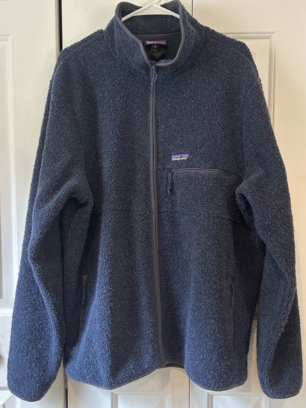 Men's Patagonia Reclaimed Fleece Jacket Smolder Blue XL  Full Zip Classic